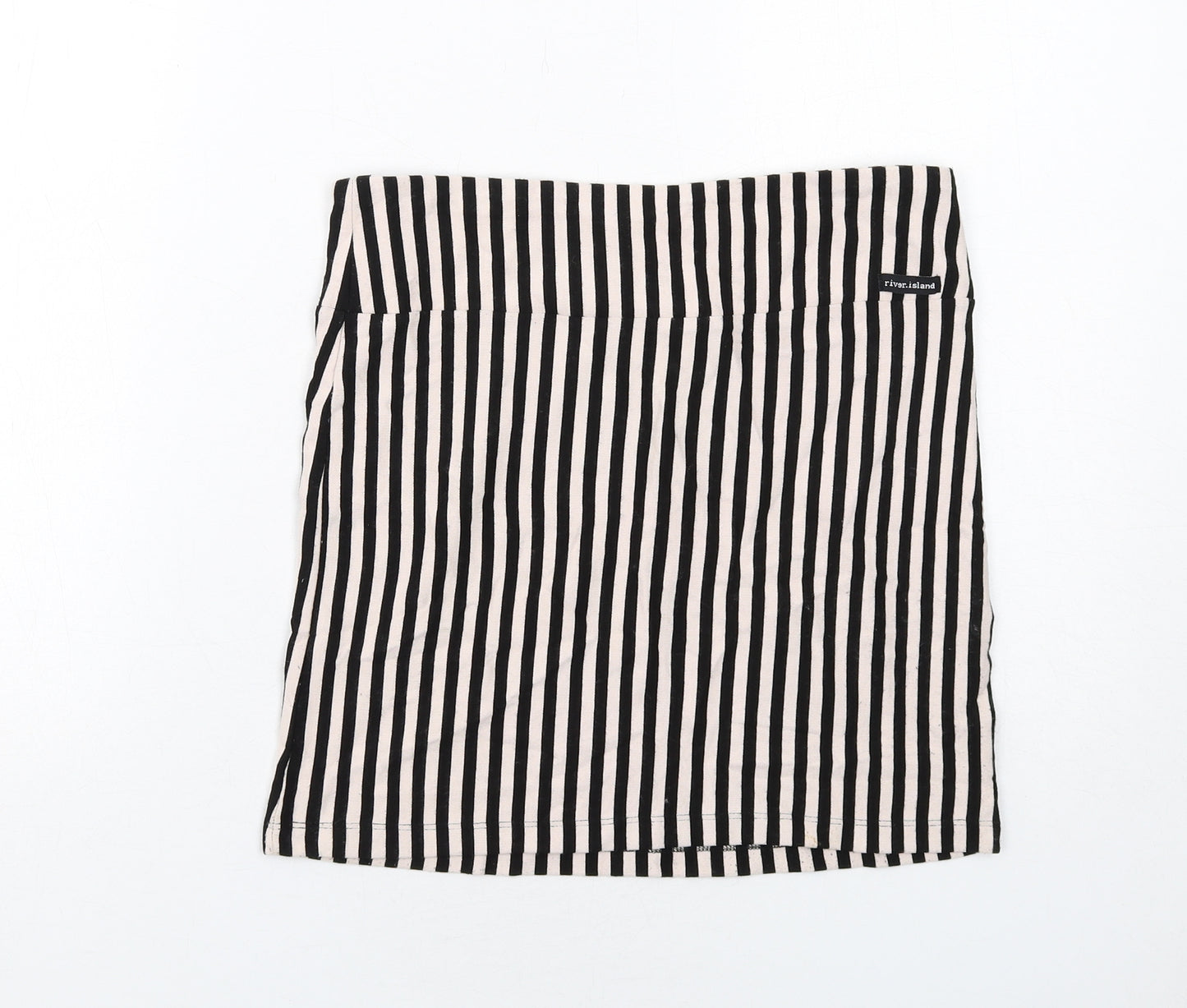 River Island Womens Black Striped Viscose Bandage Skirt Size 12