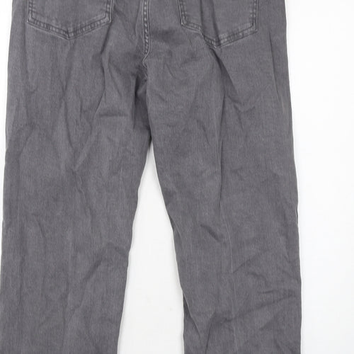 Atlas Mens Grey Cotton Straight Jeans Size 36 in Regular Zip