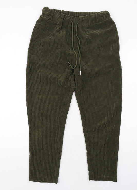 Khaadi Mens Green Polyester Jogger Trousers Size S Regular Drawstring