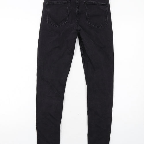 Jasper Conran Womens Black Cotton Skinny Jeans Size 10 Regular Zip