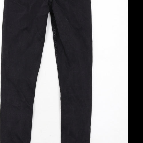 Jasper Conran Womens Black Cotton Skinny Jeans Size 10 Regular Zip
