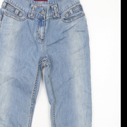 River Island Womens Blue Cotton Straight Jeans Size 8 Regular Zip