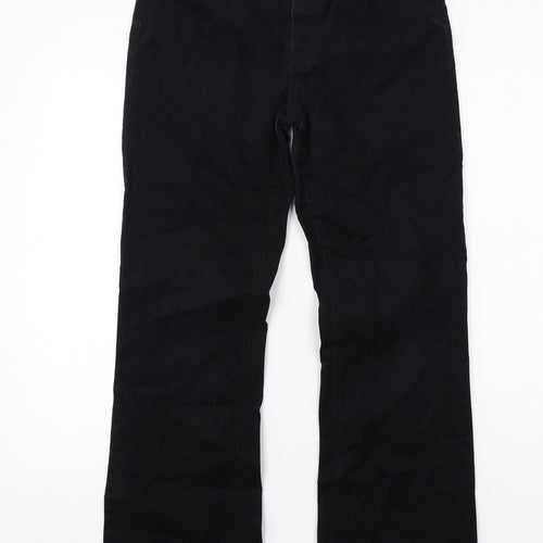 Planet Womens Black Cotton Trousers Size 8 Regular Zip