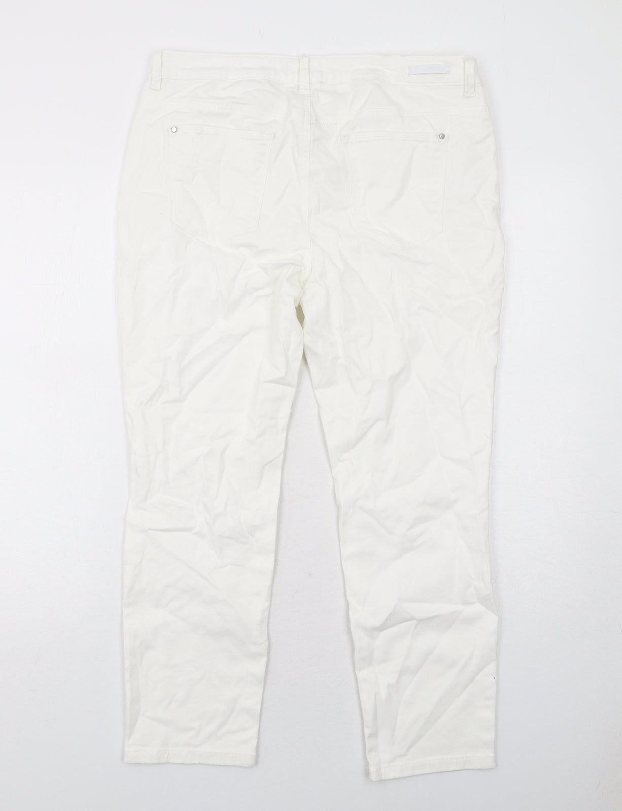 Blue 73 Womens White Cotton Skinny Jeans Size 14 Regular Zip