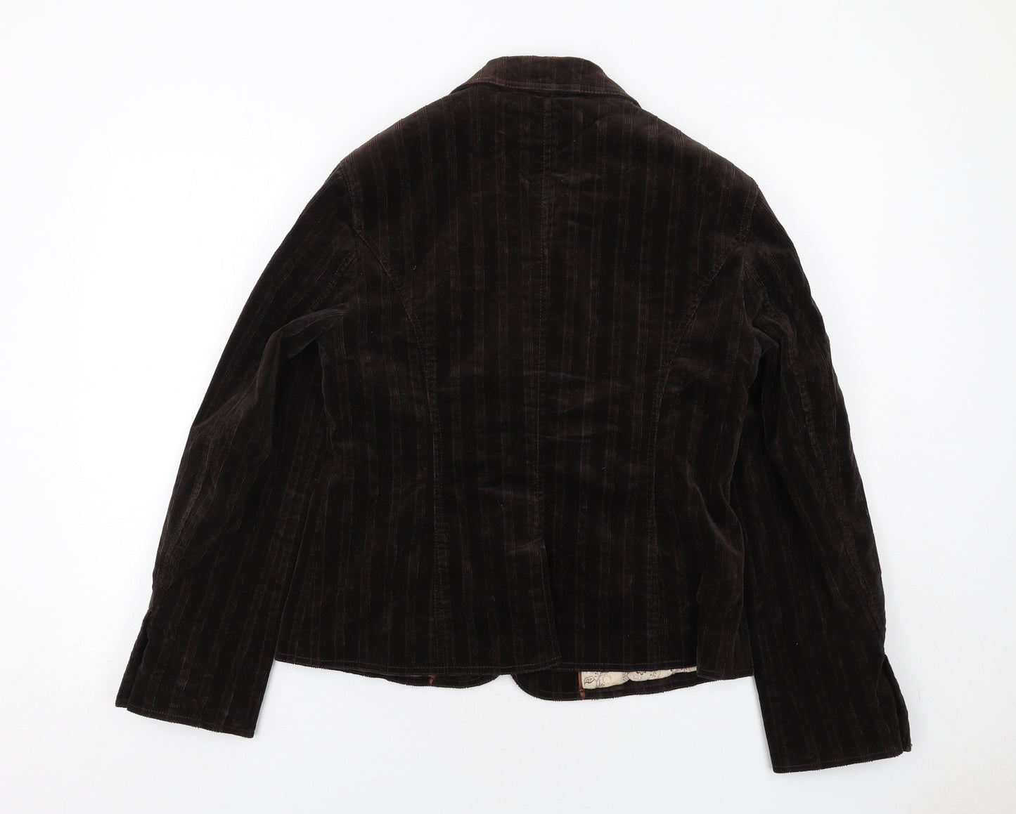 NEXT Womens Brown Striped Jacket Blazer Size 14 Button