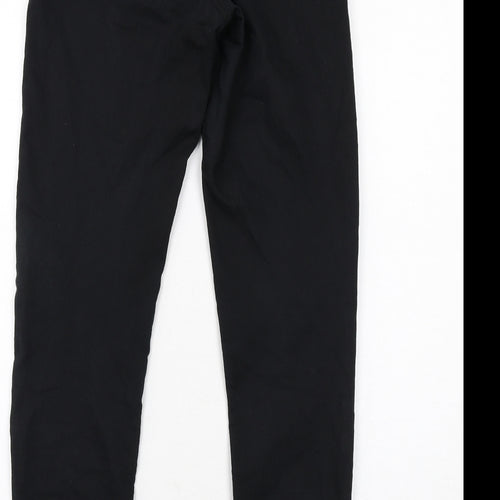 H&M Girls Black Cotton Skinny Jeans Size 13-14 Years Regular Zip