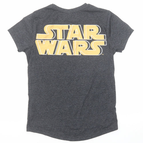 Star Wars Boys Grey Cotton Basic T-Shirt Size 7-8 Years Round Neck Pullover - Star Wars Storm Trooper