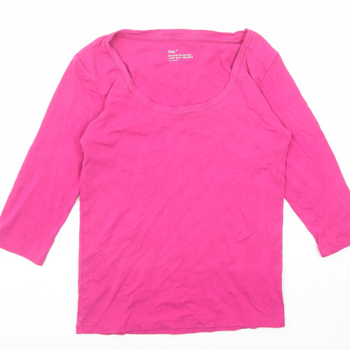 Gap Womens Pink Cotton Basic T-Shirt Size M Scoop Neck