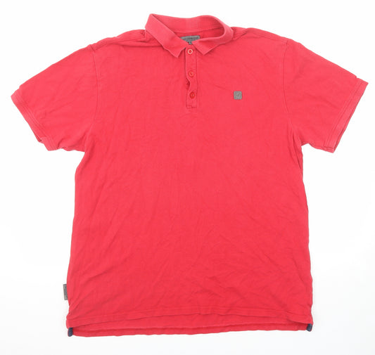 Voi Jeans Mens Red Cotton Polo Size XL Collared Button