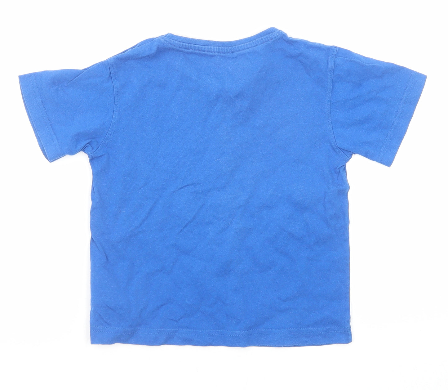 Mountain Warehouse Boys Blue Cotton Basic T-Shirt Size 5-6 Years Round Neck Pullover - Airplanes