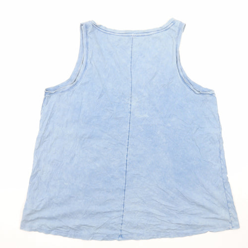 Gap Womens Blue Cotton Basic Tank Size XL V-Neck
