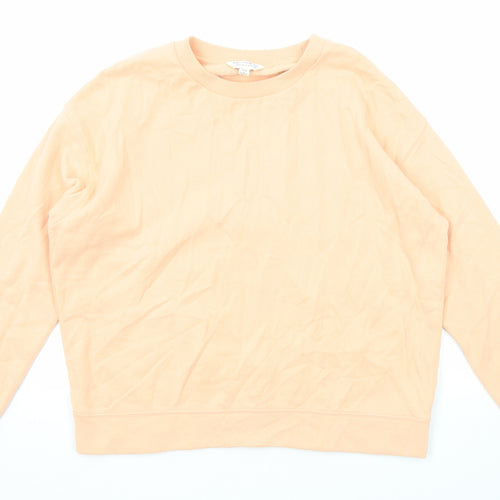 Miss Selfridge Womens Orange Cotton Pullover Sweatshirt Size L Pullover
