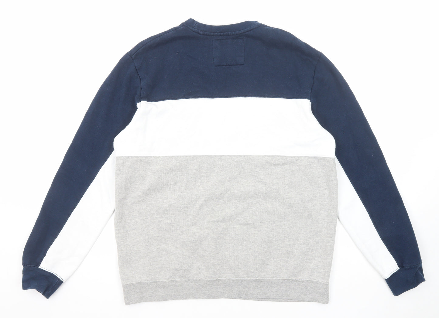 Pull&Bear Mens Multicoloured Cotton Pullover Sweatshirt Size L - Colourblock