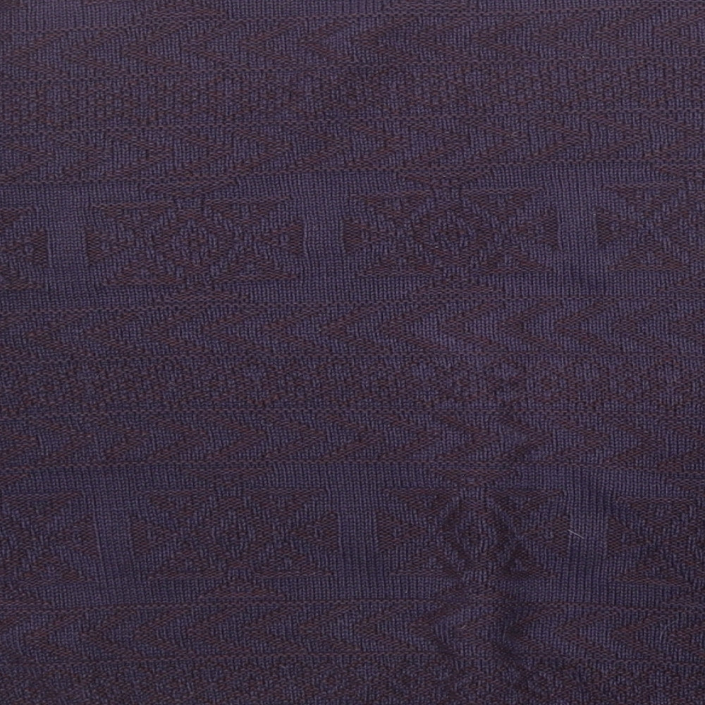 Savatini Mens Purple Round Neck Geometric Acrylic Pullover Jumper Size M Long Sleeve