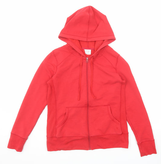 Danskin Womens Red Cotton Full Zip Hoodie Size 8 Zip - Size 8-10