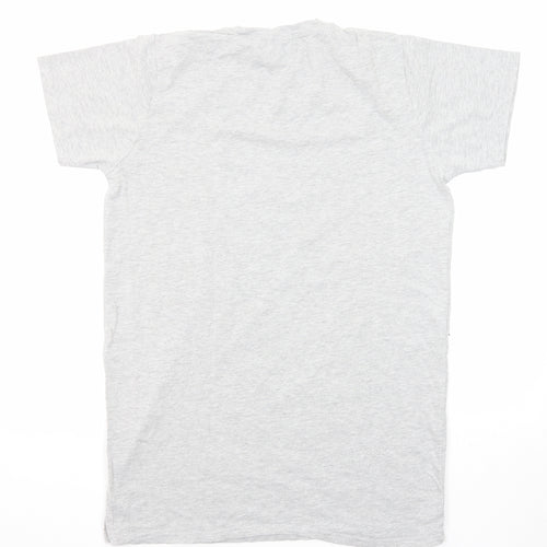 Boohoo Womens Grey Polyester Basic T-Shirt Size 14 Crew Neck