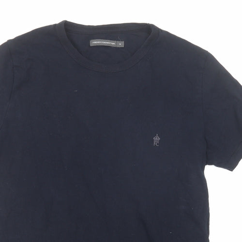 French Connection Mens Blue Cotton T-Shirt Size M Round Neck