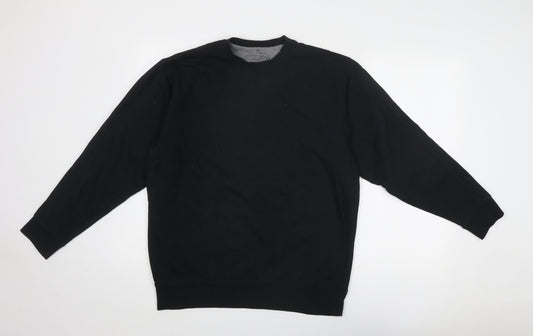 Blue Harbour Mens Black Cotton Pullover Sweatshirt Size M