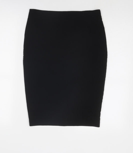 ASOS Womens Black Viscose Bandage Skirt Size 12 Zip