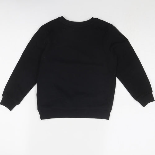 H&M Boys Black Cotton Pullover Sweatshirt Size 5-6 Years Pullover - Rocket