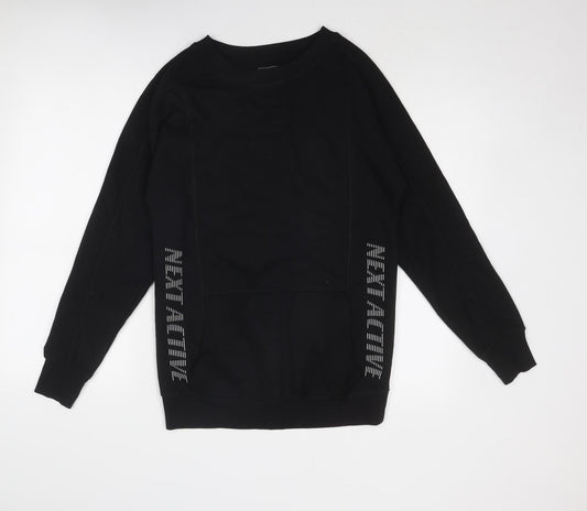 NEXT Womens Black Cotton Pullover Sweatshirt Size XS Pullover - Next Active
