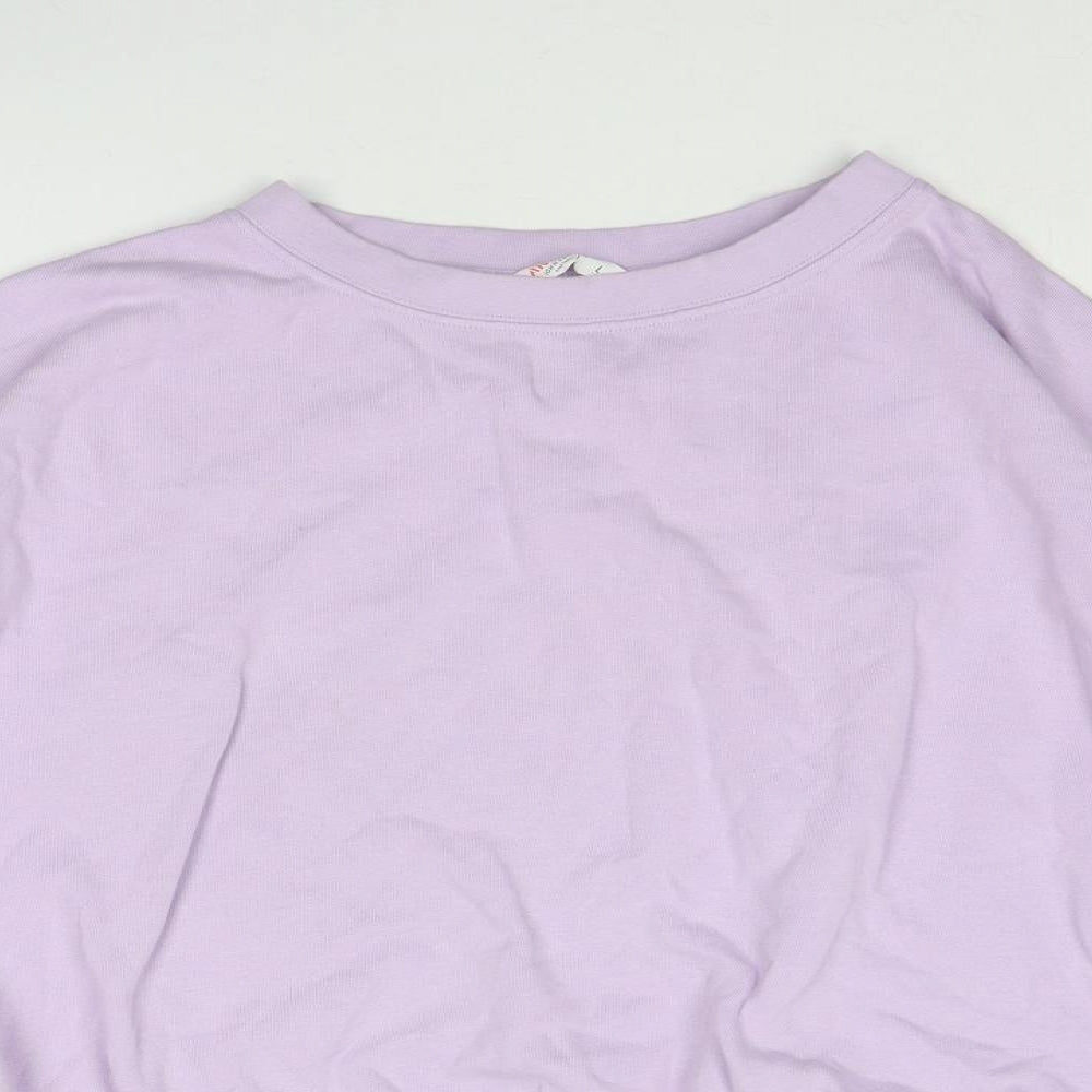 John Lewis Womens Purple Cotton Pullover Sweatshirt Size L Pullover