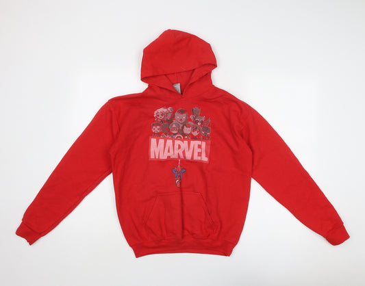 Marvel Boys Red Cotton Pullover Hoodie Size XL Pullover