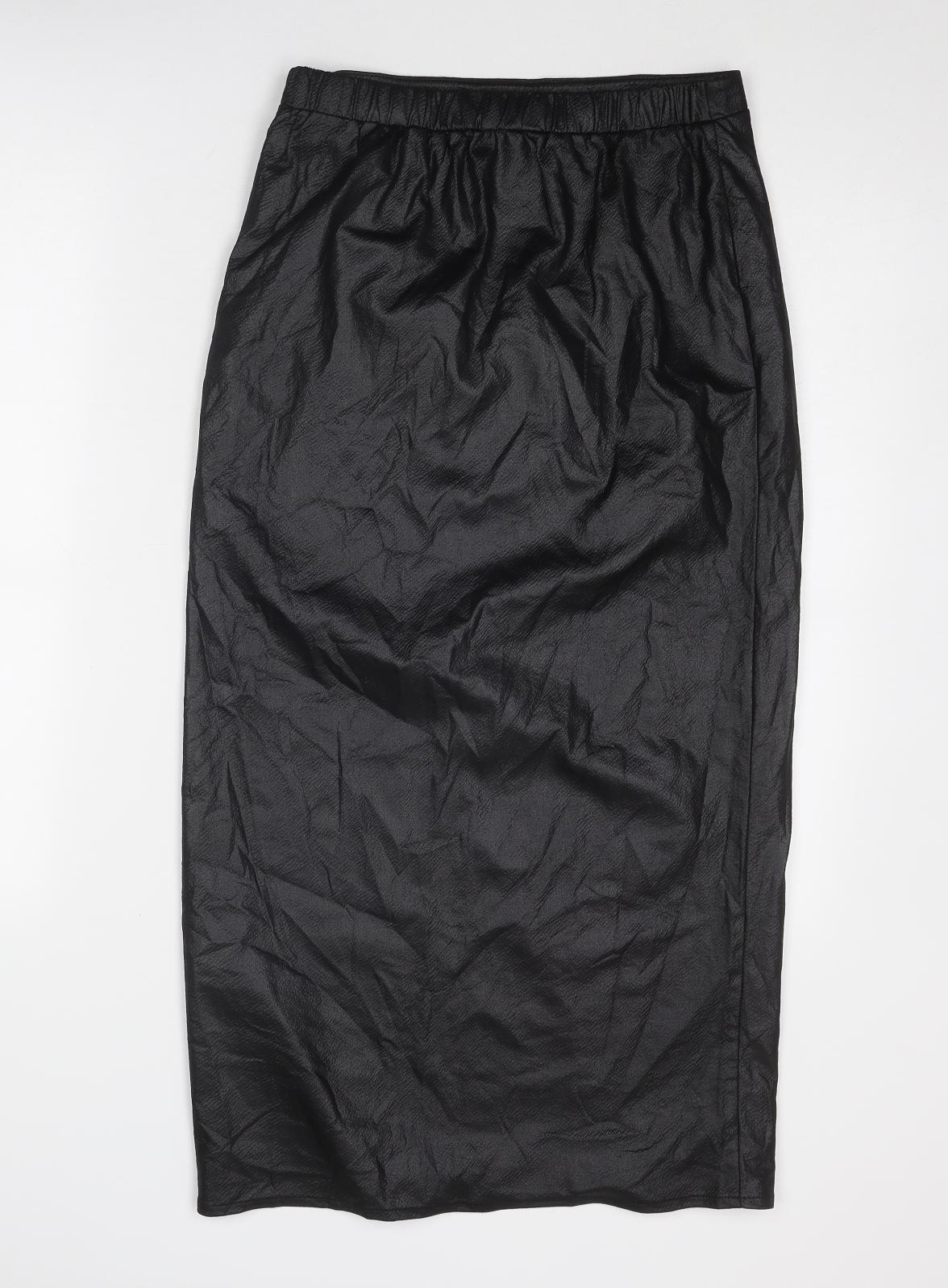 ASOS Womens Black Polyester A-Line Skirt Size 10