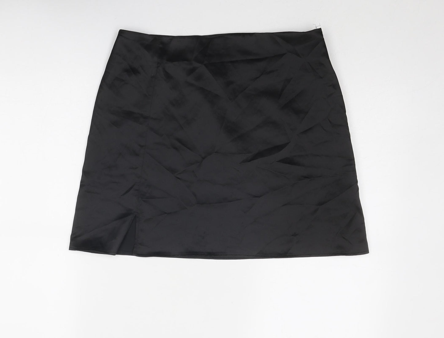 As You Womens Black Polyester A-Line Skirt Size 14 Zip
