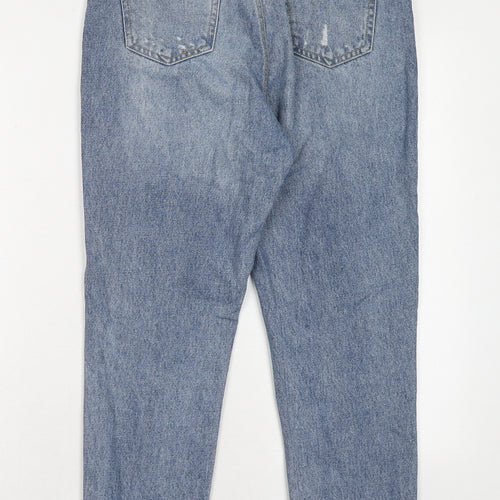 Urban bliss Womens Blue Cotton Mom Jeans Size 8 Regular Zip