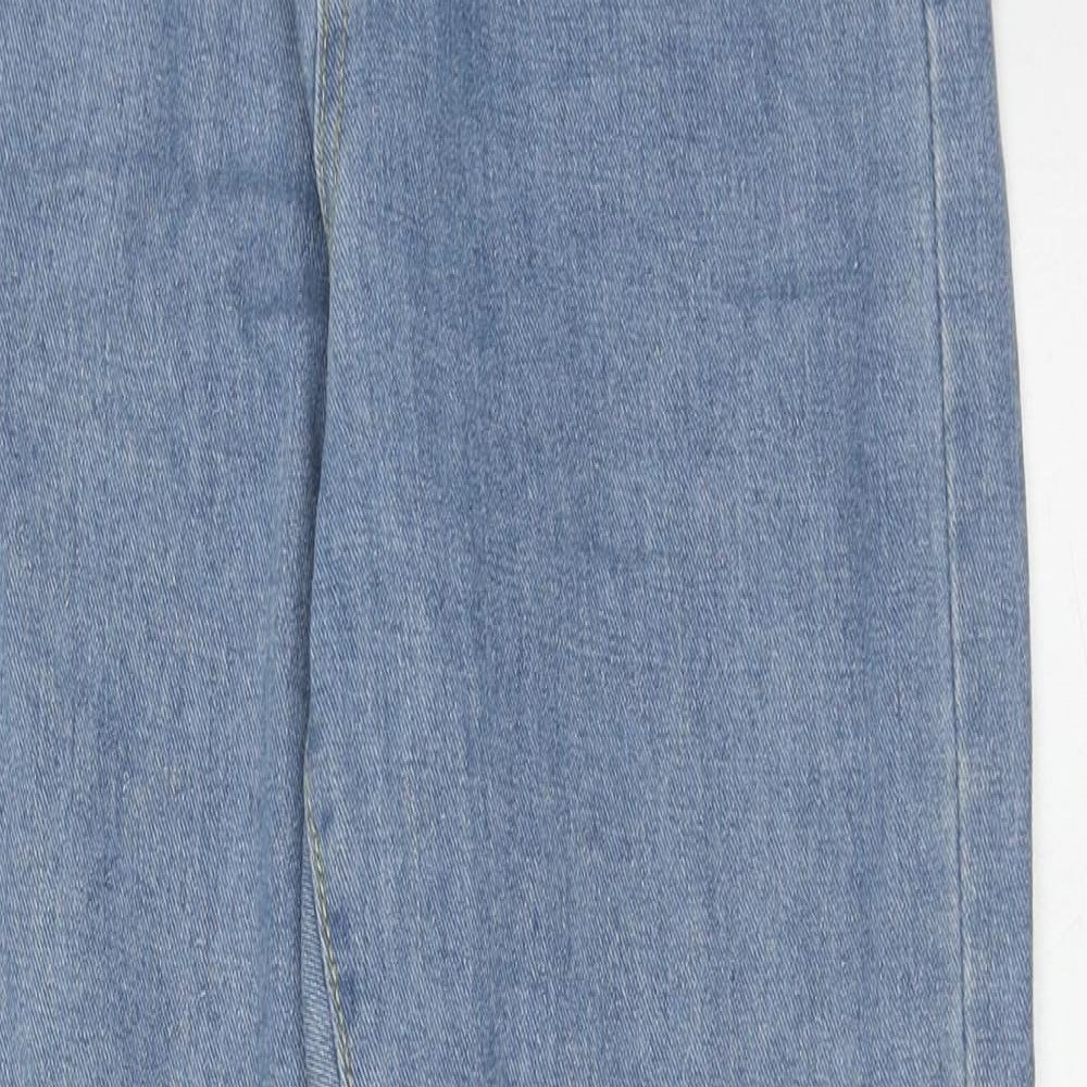Boohoo Womens Blue Cotton Skinny Jeans Size 8 Regular Zip