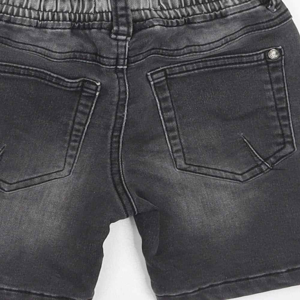 NEXT Boys Black Cotton Bermuda Shorts Size 2-3 Years Regular Drawstring