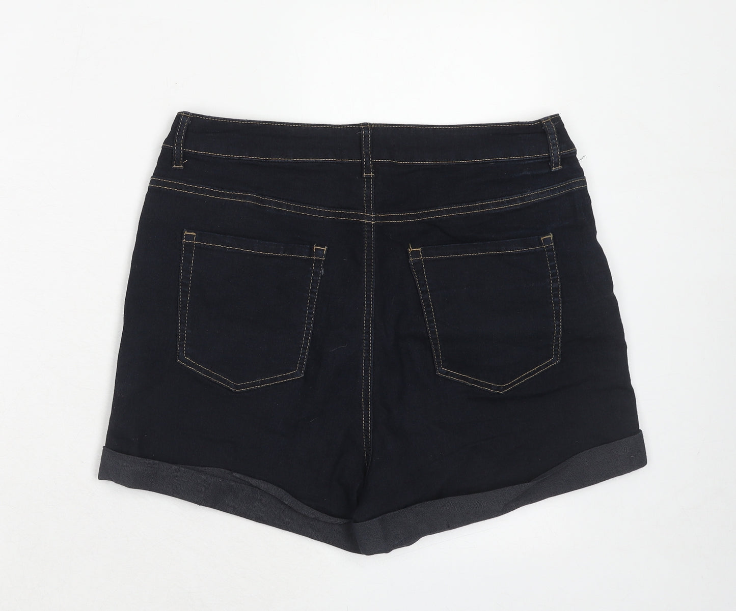 FOREVER 21 Womens Blue Cotton Hot Pants Shorts Size 18 Regular Zip