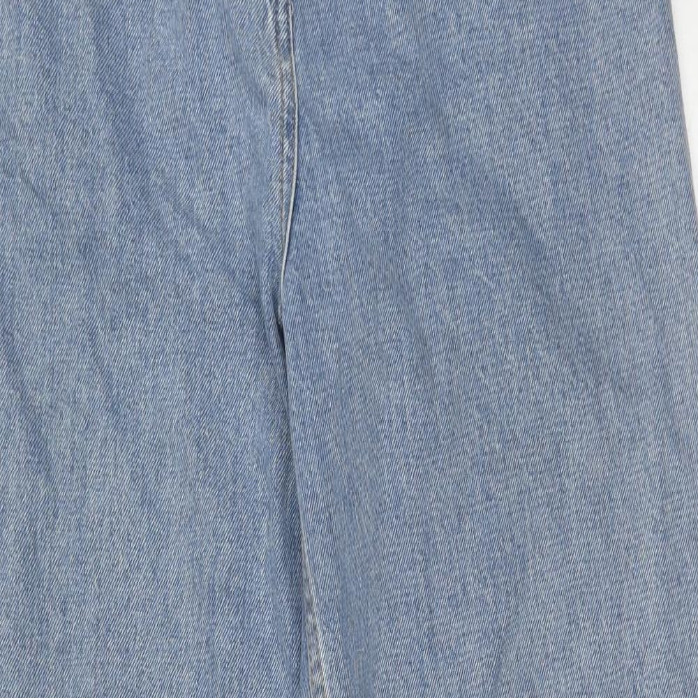 COLLUSION Womens Blue Cotton Mom Jeans Size 28 L32 in Regular Zip