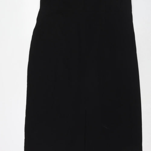 Marks and Spencer Womens Black Viscose A-Line Size 22 Off the Shoulder Zip