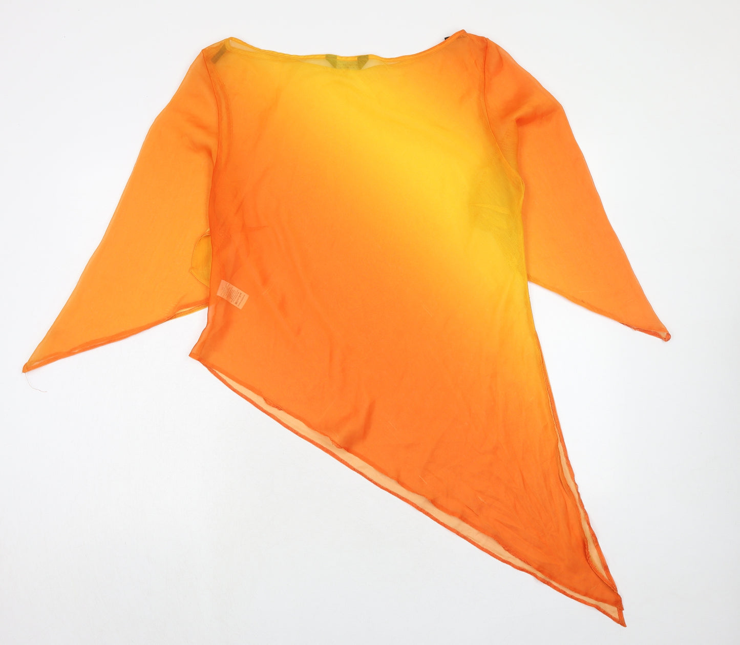 Dorothy Perkins Womens Orange Geometric Polyester Basic Blouse Size 18 Round Neck