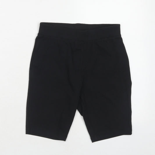 New Look Womens Black Cotton Sweat Shorts Size 8 Regular Pull On