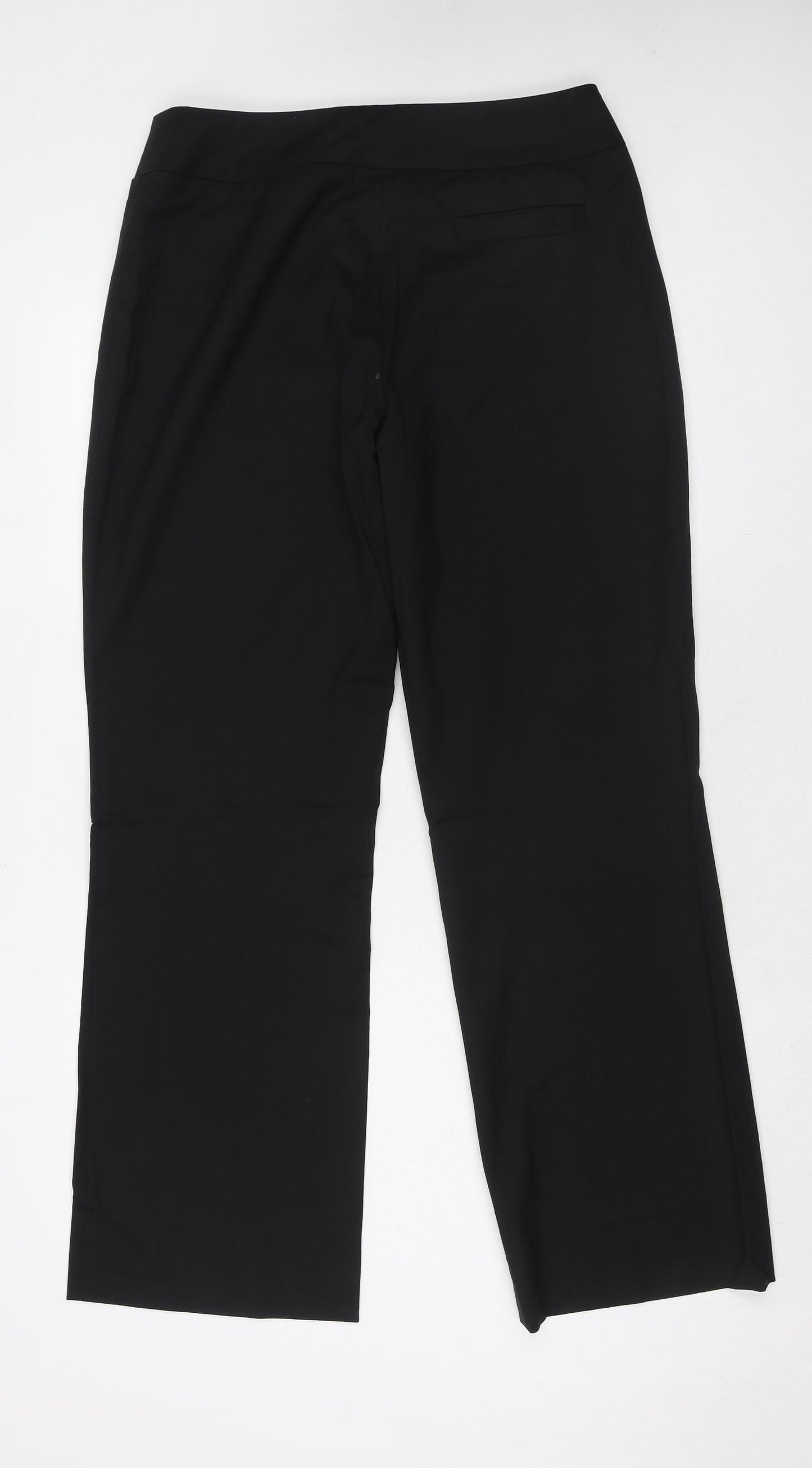 Charles Tyrwhitt Womens Black Wool Trousers Size 14 Regular Hook & Eye