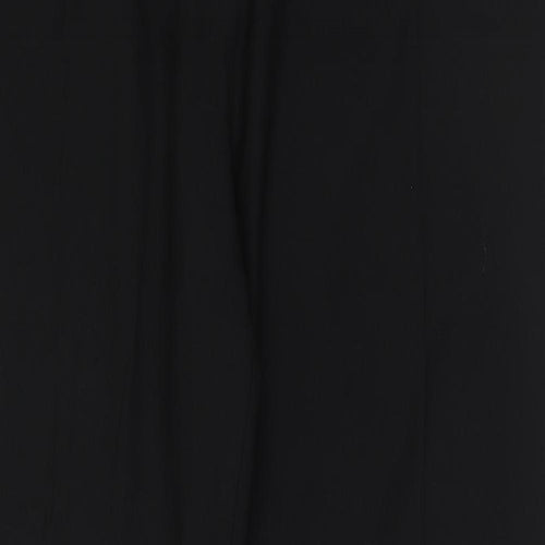 CC Womens Black Polyester Chino Trousers Size 16 Regular Hook & Eye