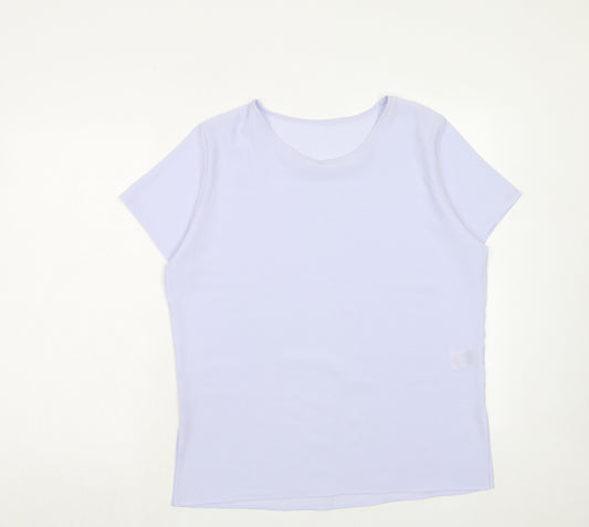 St. Bernard Womens Purple Polyester Basic T-Shirt Size 14 Round Neck