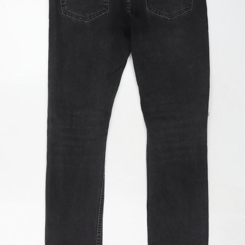 Topman Mens Black Cotton Skinny Jeans Size 30 in L30 in Regular Button