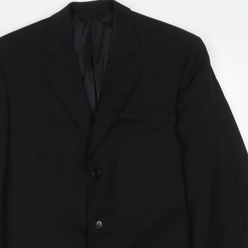 Jaegar Mens Black Wool Jacket Suit Jacket Size 42 Regular