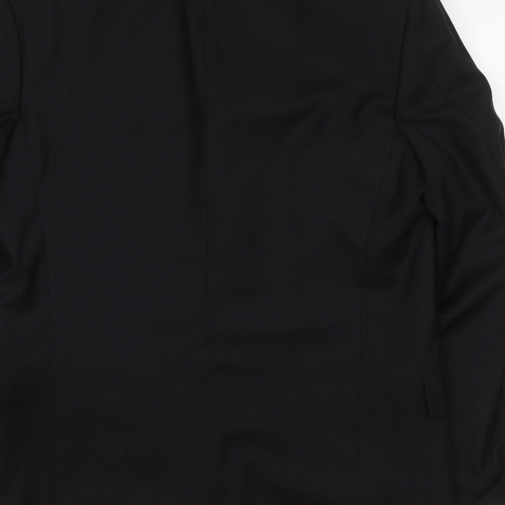 Jaegar Mens Black Wool Jacket Suit Jacket Size 42 Regular