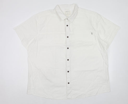 Mountain Warehouse Mens White Cotton Button-Up Size 3XL Collared Button