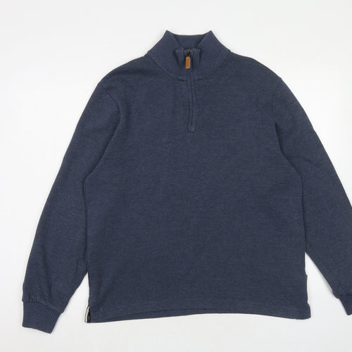 Maine Mens Blue Cotton Pullover Sweatshirt Size M