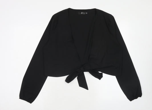 Marks and Spencer Womens Black Jacket Size 16 Tie