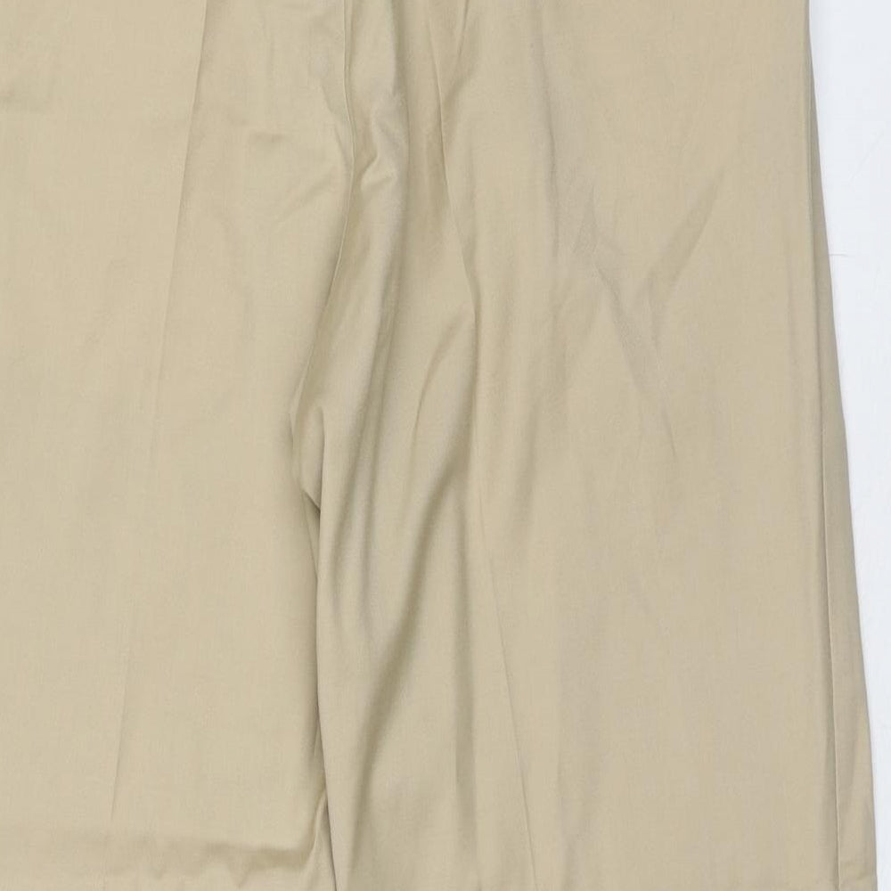 Chester Barrie Mens Beige Wool Trousers Size 30 in Regular Zip