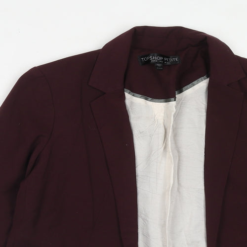 Topshop Womens Purple Polyester Jacket Blazer Size 6