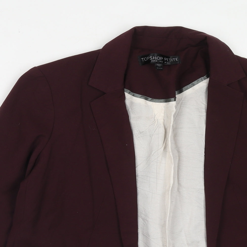 Topshop Womens Purple Polyester Jacket Blazer Size 6