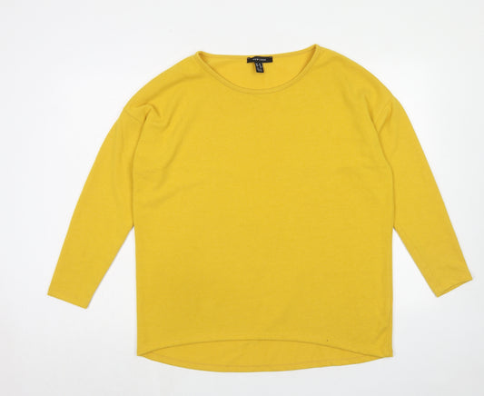 New Look Womens Yellow Polyester Pullover Sweatshirt Size M Pullover